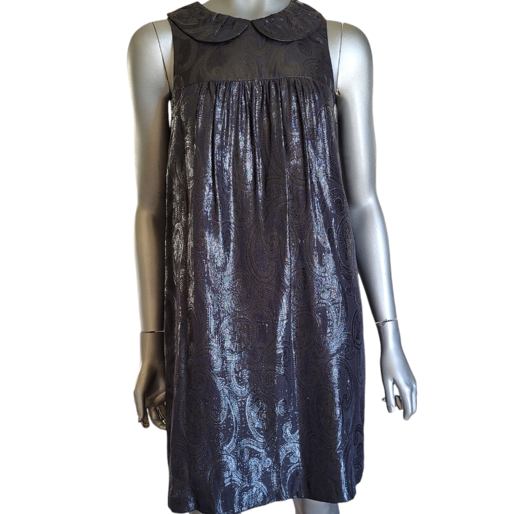 399. Ali Ro Black Shiny Silk Blend Dress - Size 6